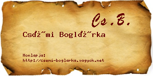 Csémi Boglárka névjegykártya